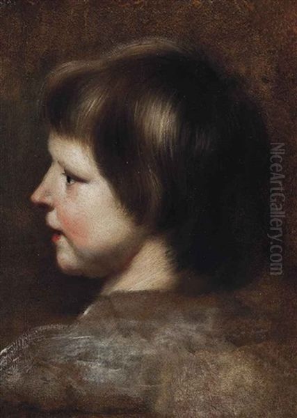 Study Of A Child In Profile Oil Painting by Mary Beale