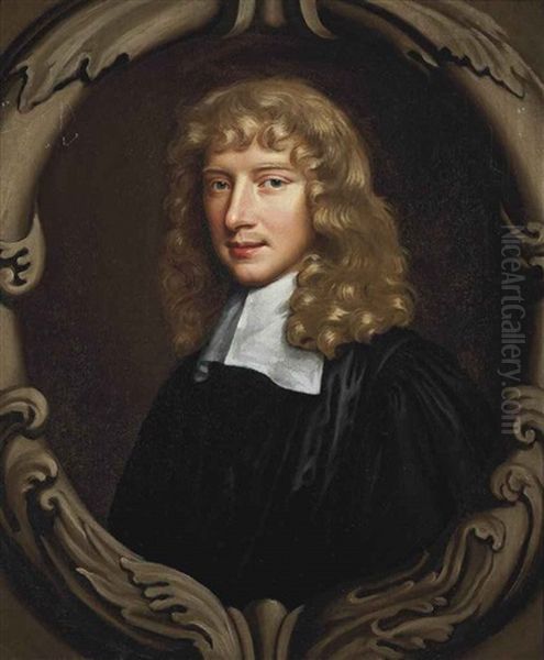 Portrait Of Zachary Craddock (1633-1695), Provost Of Eton (1681-1695), Bust-length, In Academic Robes, In A Sculpted Cartouche Oil Painting by Mary Beale