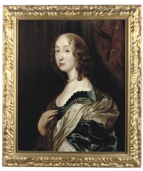 Portrait Of A Ladyin A Blue Velvet Dress And Silk Wrap by Mary Beale