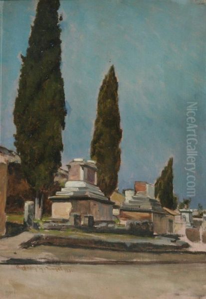 Pompei Oil Painting by Gyula Julius Agghazy /