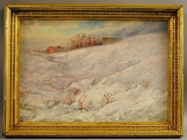 Winter Landscape Oil Painting by Gamaliel Waldo Beaman