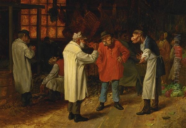 Politics At The Market Oil Painting by William Holbrook Beard