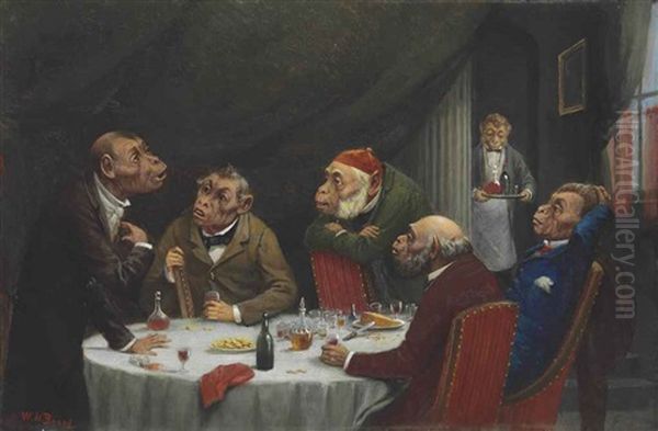 After Dinner Discourse Oil Painting by William Holbrook Beard