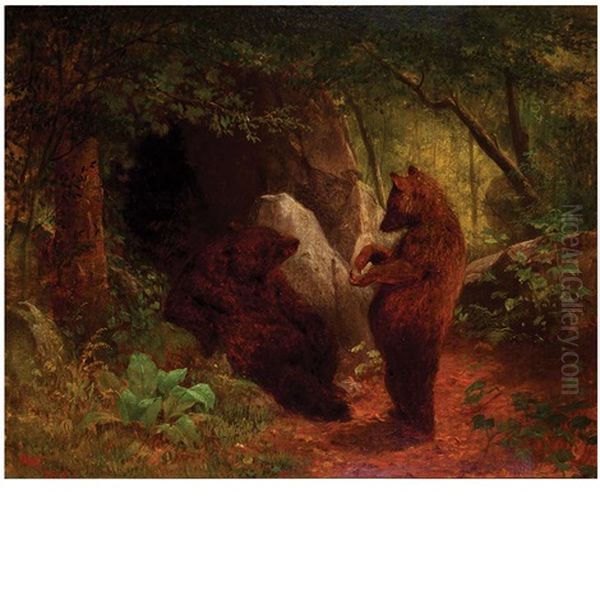 The Bear Discussion Oil Painting by William Holbrook Beard