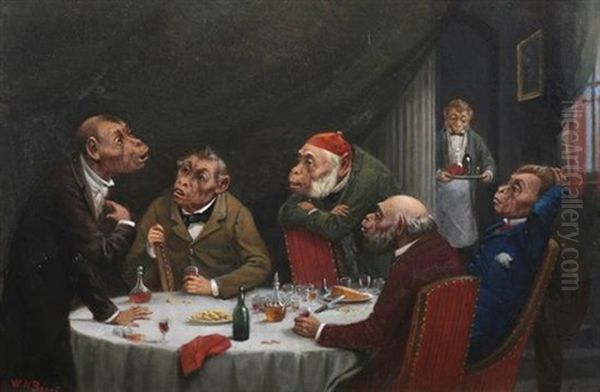 After Dinner Discourse Oil Painting by William Holbrook Beard