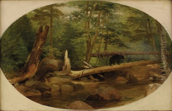 Bear In The Forest Oil Painting by William Holbrook Beard