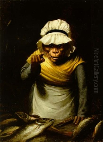 The Fishwife At Work Oil Painting by William Holbrook Beard