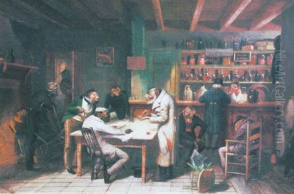 The Bar Room Politicians Oil Painting by William Holbrook Beard