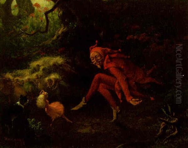 Elf And Fairies Oil Painting by William Holbrook Beard