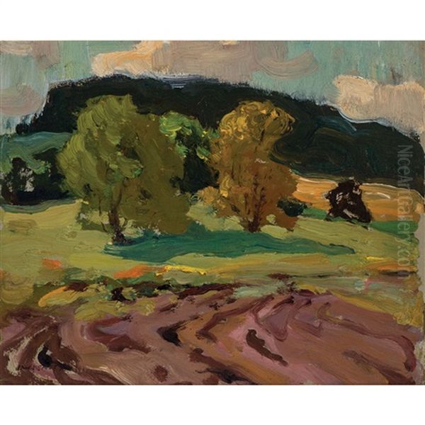 Edge Of The Field Oil Painting by John William Beatty