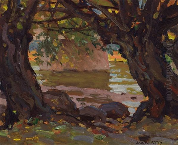 Stream Through The Trees Oil Painting by John William Beatty