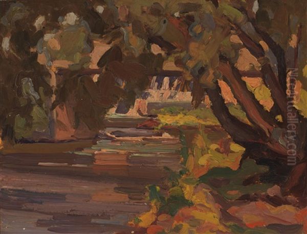 Beech Tree Over The River Oil Painting by John William Beatty