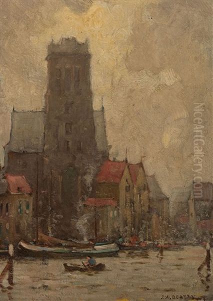 Old Church, Dordrecht Oil Painting by John William Beatty