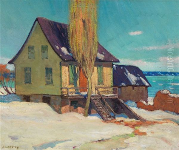 Quebec Farm House Oil Painting by John William Beatty