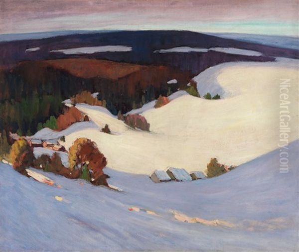 Laurentian Winter Oil Painting by John William Beatty