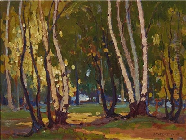 Sunlit Woods by John William Beatty