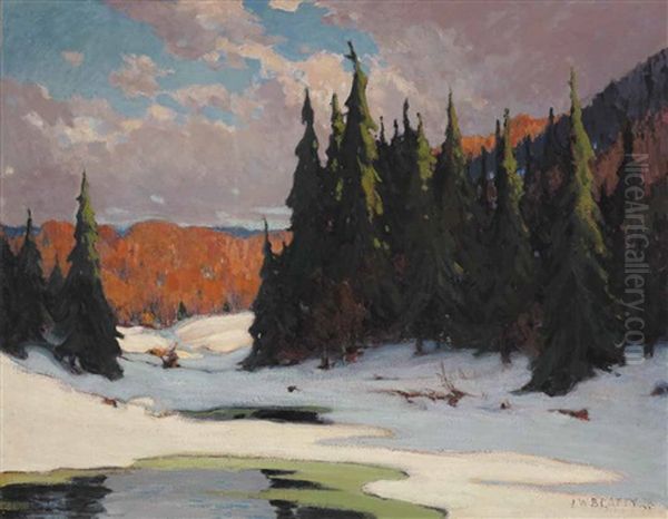 Winter Break-up, Algonquin Park Oil Painting by John William Beatty