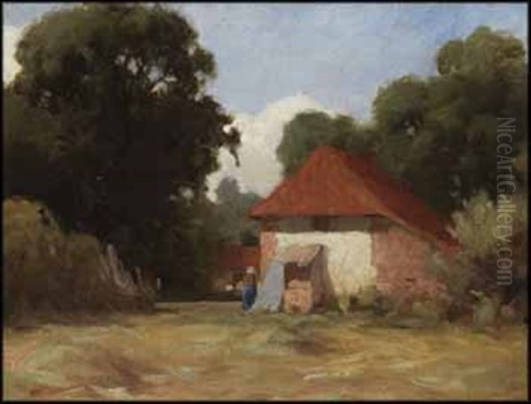 House In The Countryside Oil Painting by John William Beatty