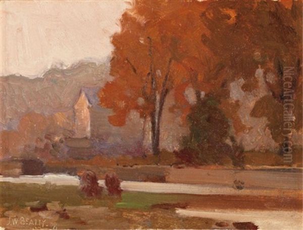 Fall Landscape Don River Oil Painting by John William Beatty