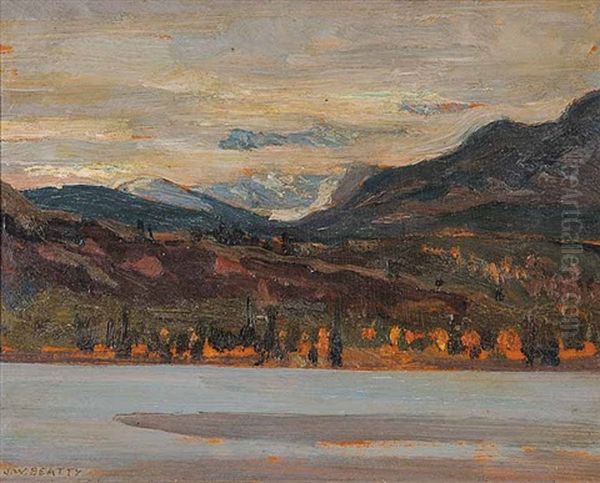 Near Jasper, Mt. Edith Cavell Oil Painting by John William Beatty