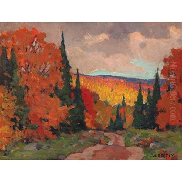 Autumn Near Kearney, Ontario Oil Painting by John William Beatty