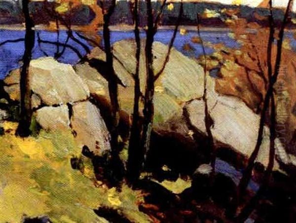 At The Lake's Edge Oil Painting by John William Beatty