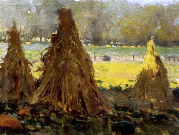 Harvest Time, Ontario Oil Painting by John William Beatty