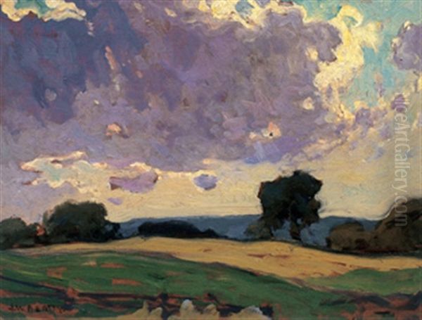 Cloudy Day Oil Painting by John William Beatty