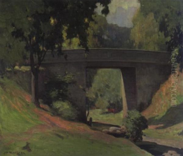 Bridge Over The Don Valley River Oil Painting by John William Beatty