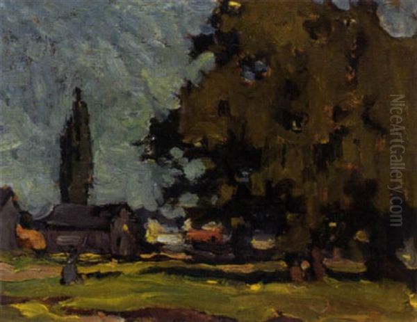 Farm In Summer Oil Painting by John William Beatty