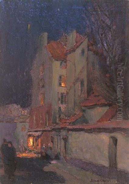 Evening (brittany?) Oil Painting by John William Beatty