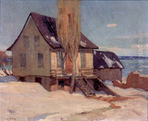 Quebec Farm House Oil Painting by John William Beatty