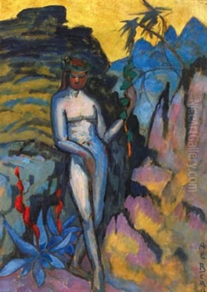 Baigneuse Oil Painting by Alcide-Marie le Beau