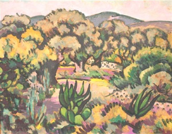 Paysage Provencal Oil Painting by Alcide-Marie le Beau