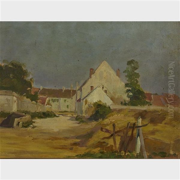 Village Landscape Oil Painting by Henri Beau