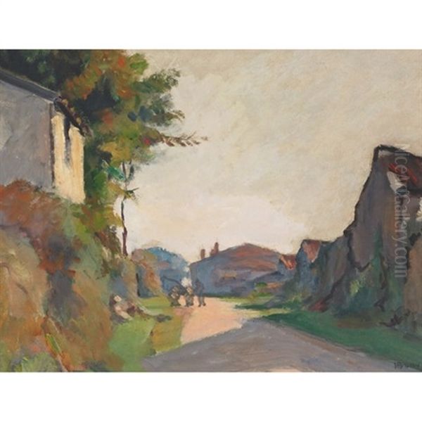 Village En Provence Oil Painting by Henri Beau