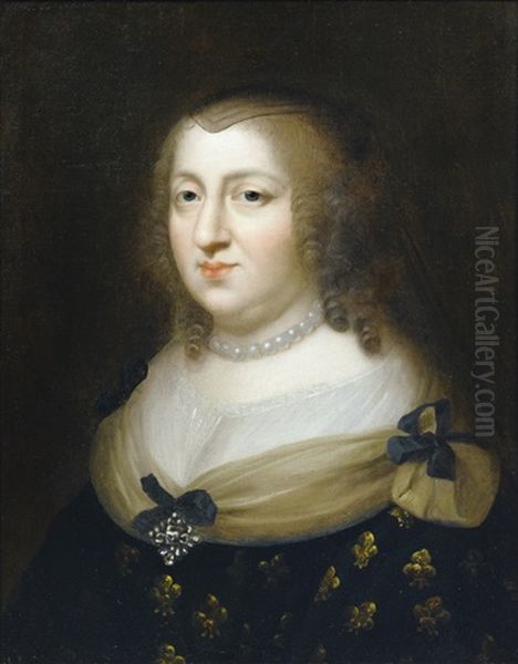 Portrait Of Anne D'autriche Oil Painting by Charles Beaubrun