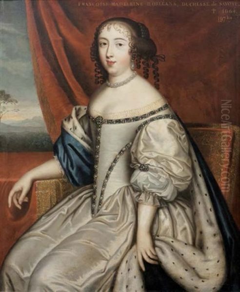 Portrait De Francoise-madeleine D'orleans, Duchesse De Savoie Oil Painting by Charles Beaubrun