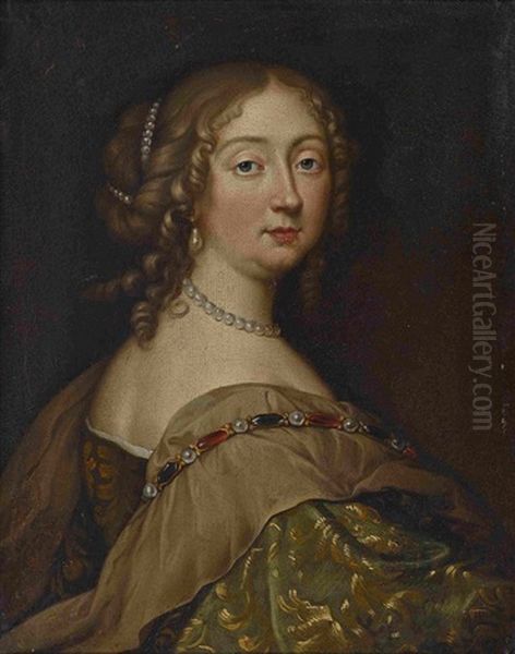 Damenbildnis (wohl Anne De Rohan-chabot, Princesse De Soubise, 1648-1709) Oil Painting by Charles Beaubrun