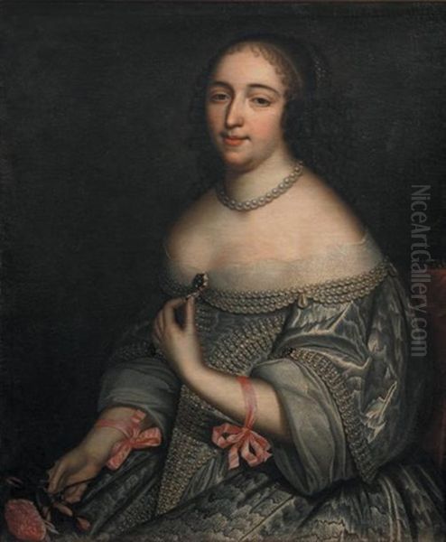 Portrait En Buste D'une Femme De Qualite Oil Painting by Charles Beaubrun