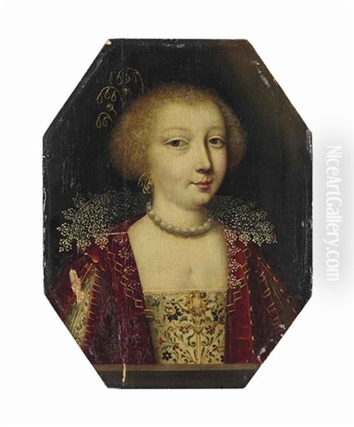 Portrait D'une Jeune Femme En Buste Oil Painting by Charles Beaubrun