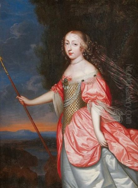 Portrait De Mademoiselle De La Valliere Oil Painting by Charles Beaubrun