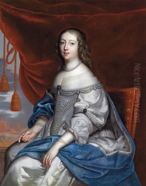 Portrat Der Anne Marie Louise D'orleans, Duchesse De Montpensier Oil Painting by Charles Beaubrun