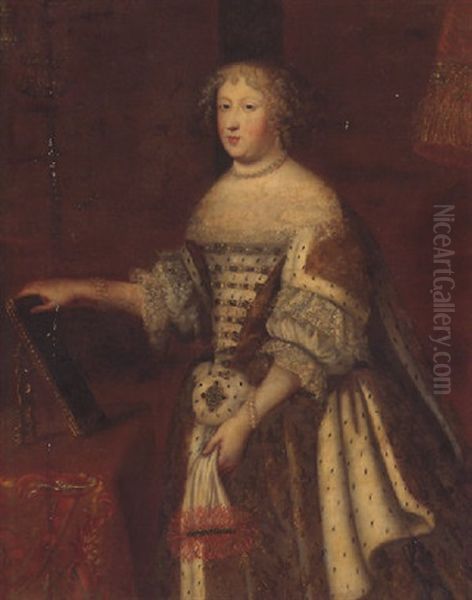 Portrait Of Marie-therese Of Austria, Queen Of France Oil Painting by Charles Beaubrun