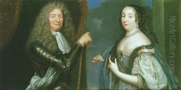 Portrait Du Duc Et De La Duchesse De Longueville Oil Painting by Charles Beaubrun