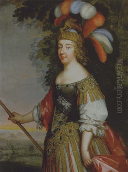 Portrait De La Grande Mademoiselle-anne Marie Louise D'orleans, Duchesse De Montpensier Oil Painting by Charles Beaubrun