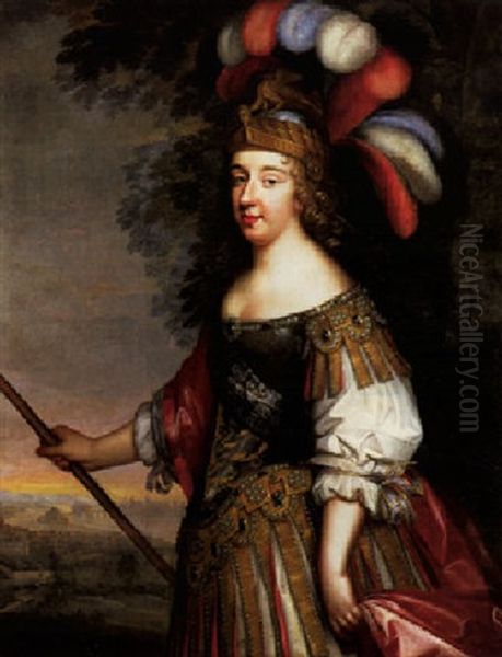 Portrait De La Grande Mademoiselle (anne-marie-louise D'orleans, Duchesse De Montpensier) Oil Painting by Charles Beaubrun