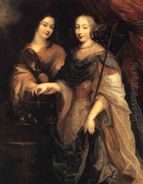 Allegorical Portrait Of Anne Of Austria As Justice Oil Painting by Charles Beaubrun