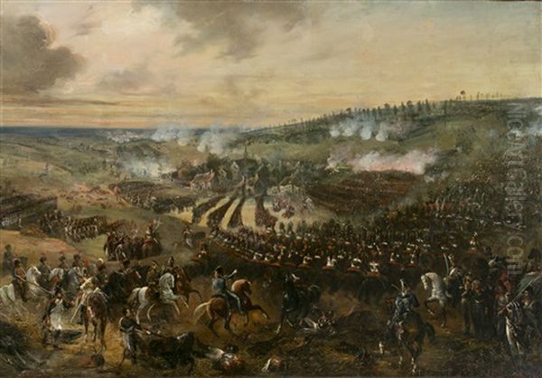 La Batalla De Waterloo Oil Painting by Jean-Adolphe Beauce