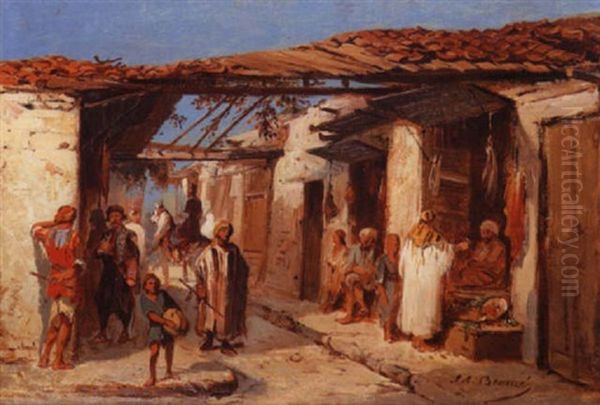 Une Rue En Orient Oil Painting by Jean-Adolphe Beauce